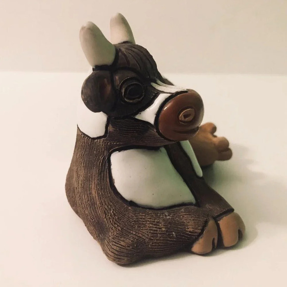 Vintage Hand Made Casals Bull Figurine Clay  Art 5.5 Inch Long Pottery Figure - Picture 13 of 16